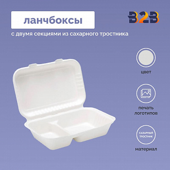 Ланчбоксы с двумя секциями из сахарного тростника